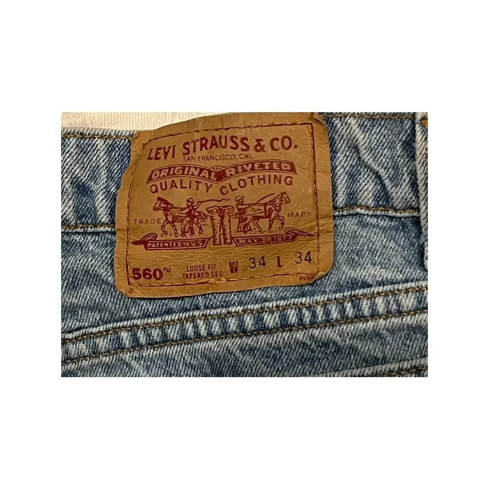 Levi's 560 Comfort Fit Mid Rise Mens Jeans 34x34